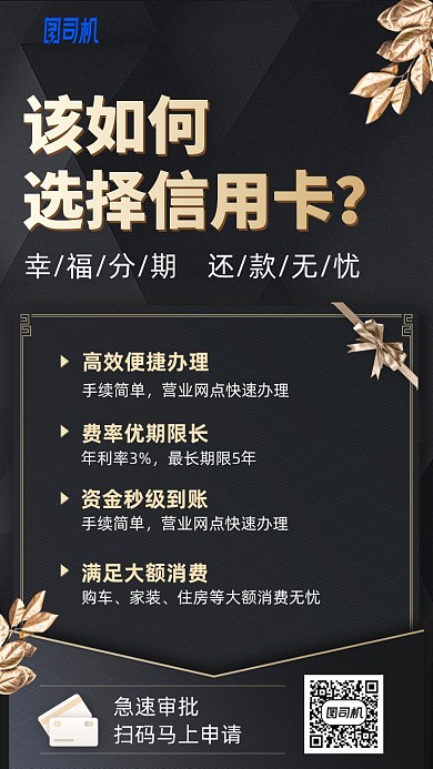 金融信用卡优惠审批手机海报