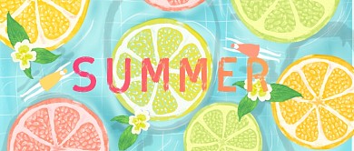 创意清新夏至游泳主题首图