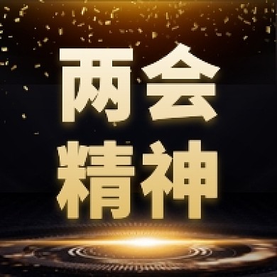 两会精神黑色鎏金大气公众号次图