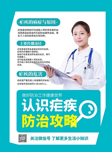 疟疾防治攻略印刷海报