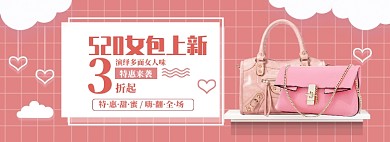 简约520女包促销banner