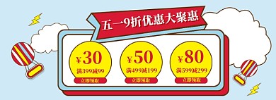 五一优惠券海报banner模板