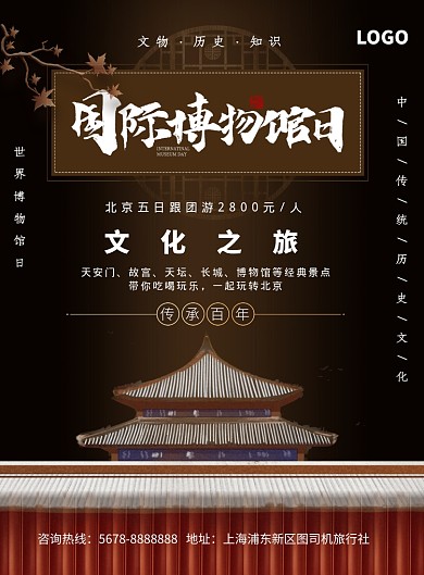 国际博物馆日旅游宣传印刷海报