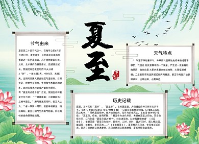 中国风夏至节气小报