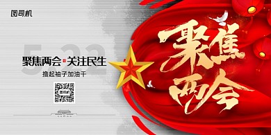 简约大气2020聚焦两会展板