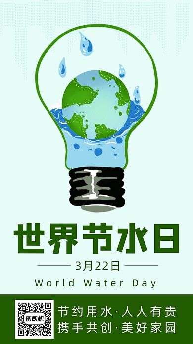 世界节水日手机海报