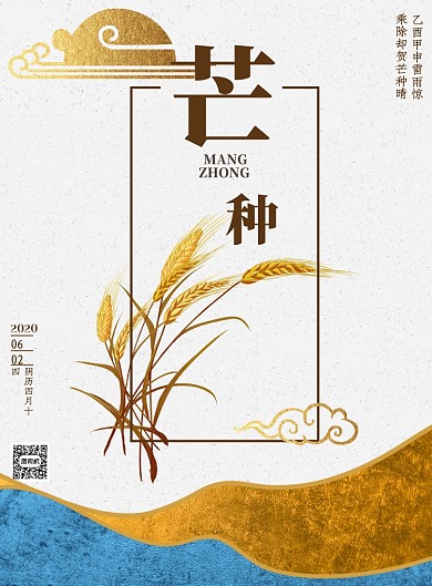 新中式简约大气芒种海报