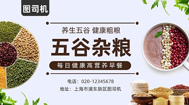 五谷杂粮促销大气简约手机横图