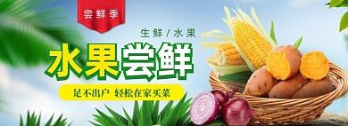 水果尝鲜海报banner模板