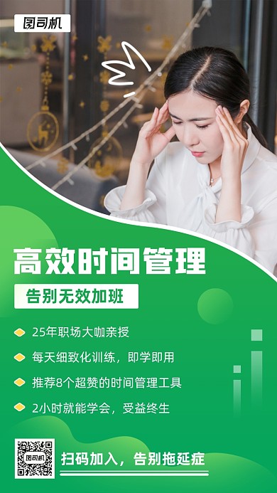 职场时间管理手机宣传海报