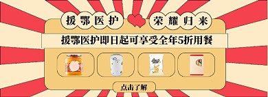 援鄂海报banner模板