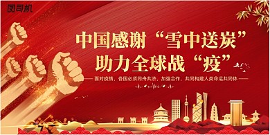 中国感谢雪中送炭助力全球战疫展板