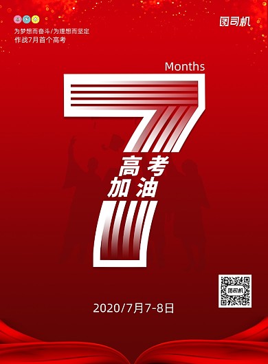 红色简约大气高考加油海报