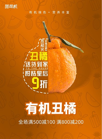 简约有机丑橘包送到家海报