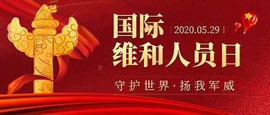 国际维和人员日党建风公众号首图