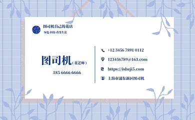 蓝色小清新文艺名片
