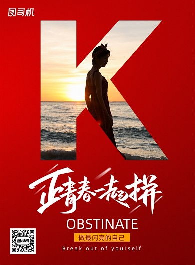 大气企业文化正青春一起拼海报