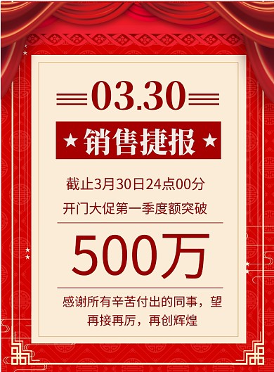 喜庆销售捷报印刷海报