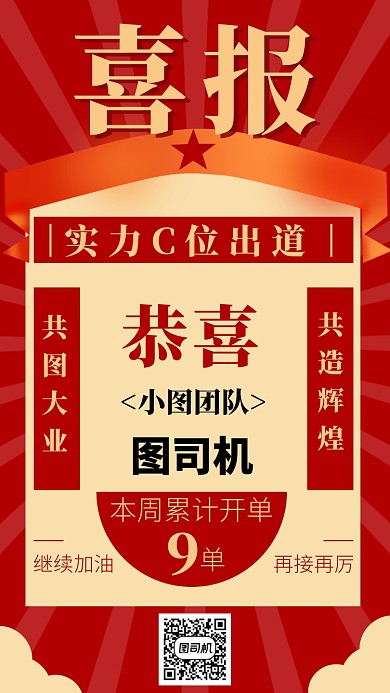 喜报开单手机海报