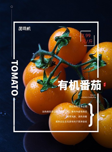 番茄有机农产品宣传海报