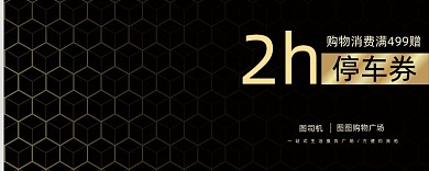 金色蜂窝停车券模板