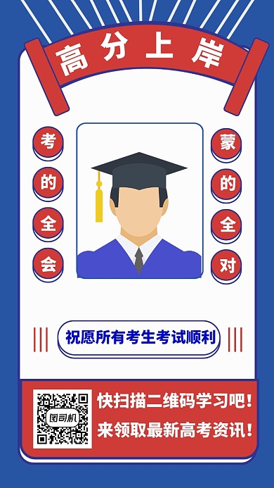 高考考试培训手机海报