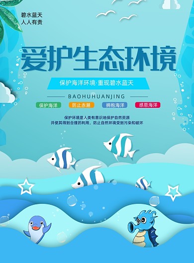 爱护生态环境宣传海报