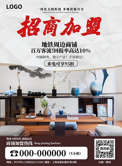 商铺招租内铺销售招商物业运营海报