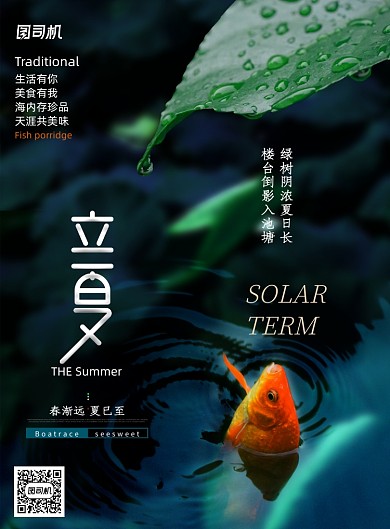 简约大气二十四节气立夏海报