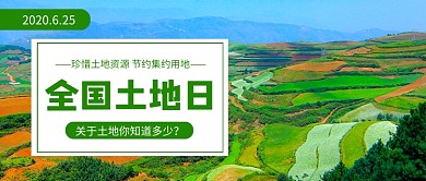 全国土地日绿色简约公众号首图