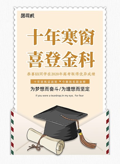 大气创意高考金榜题名海报
