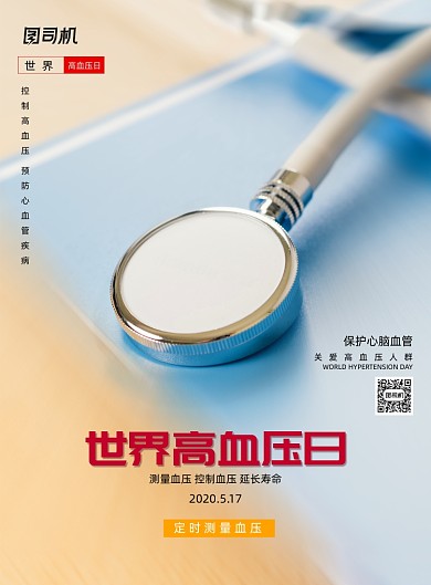 世界高血压日医疗宣传海报