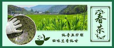 春茶上市手绘公众号首图