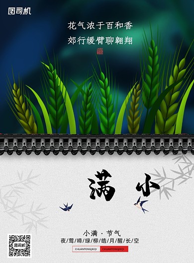 简约传统节日小满海报