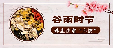 复古节气谷雨养生公众号首图