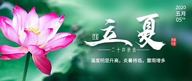 绿色简约二十四节气立夏公众号首图