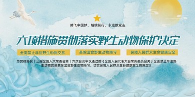 贯彻落实野生动物保护决定展板