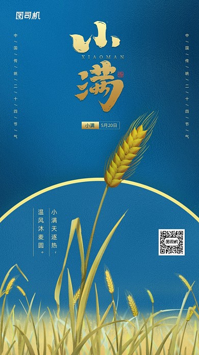小满节气时尚简约宣传海报