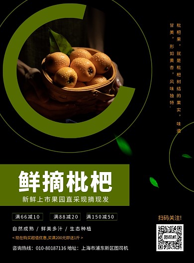 创意简约大气枇杷促销宣传海报