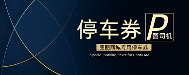 深蓝色创意停车券