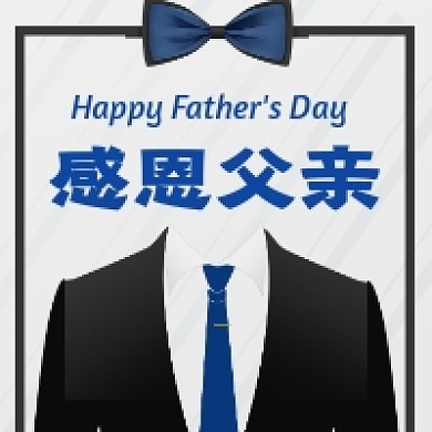 感恩父亲大气简约公众号次图