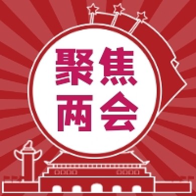 聚焦全国两会红色简约公众号次图