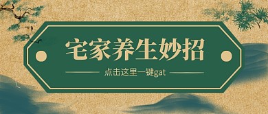 中国风创意宅家养生妙招公众号首图