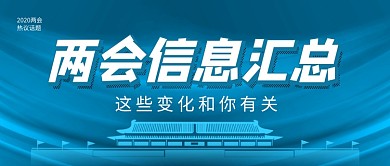 蓝色简约两会信息热点公众号首图