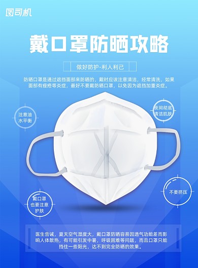 戴口罩防晒攻略海报