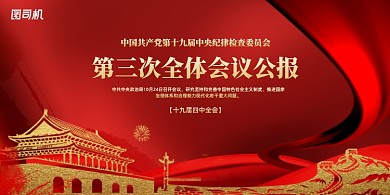中国共产党第三次全体会议公报党建展板