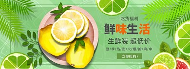 美食生鲜清新促销banner