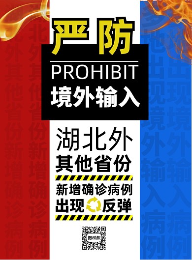 严防进外输入病例印刷海报