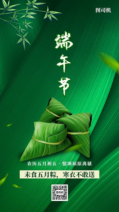 简约中国传统端午节手机海报
