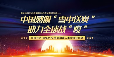 感谢雪中送炭助力全球战疫展板